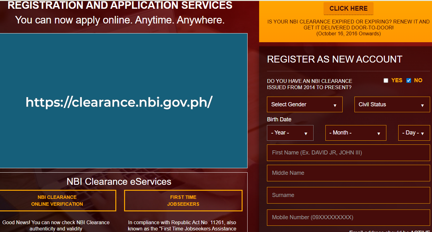 NBI Online Registration